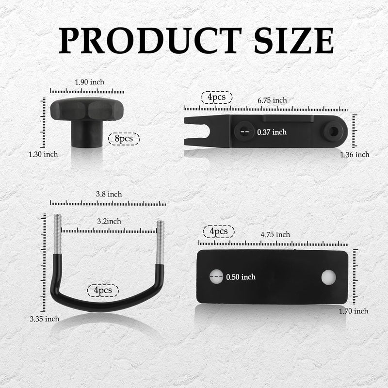 Stacool 4PCS U-Shaped Roof Rack Mounting Brackets,Roof Rack Clamps for Securing Roof Box with Nuts&Roof Rack Straps,Universal Roof Rack Accessories/Cargo Carrier Replacement Parts - Image 3
